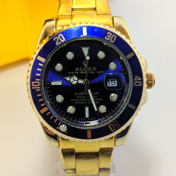 Relógio Rolex GMT Master II Misto Dourado Fundo Preto RELOJOARIA CARVALHO