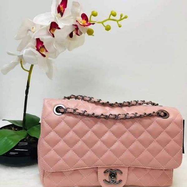 Bolsa, veludo, strass & metal prateado, fúcsia - CHANEL