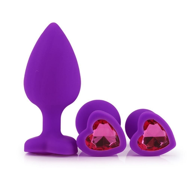 Plug Anal Coração Aveludado C/ Jóia M