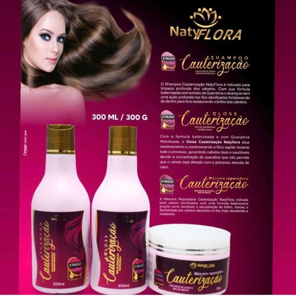 Kit Cauterização 300ml Naty Flora Beleza E Natureza Cosméticos 8662